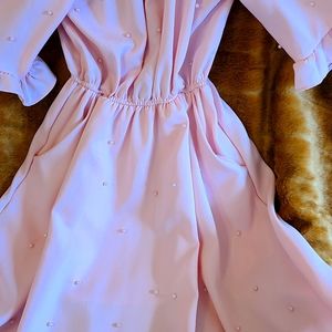 Pink pearl dress off shoulder